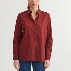 Vilde Classic Shirt, bordeaux truffle