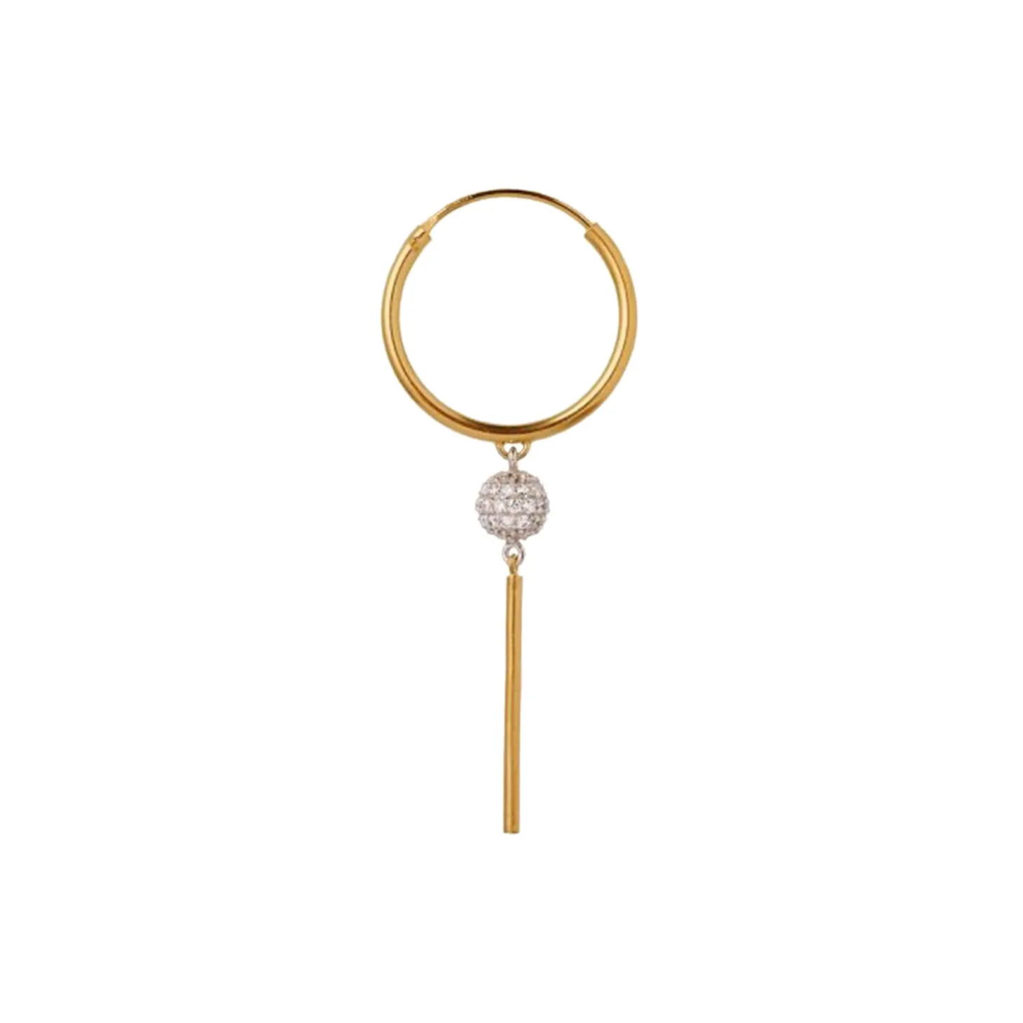 Vintage Disco Ball Earring Single Single, silver/gold