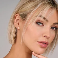 VIOLA ØRERINGE, guld/diamant/ferskvandsperler