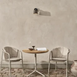 Vipp717 Open-Air Café Table, teak/light grey