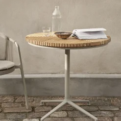 Vipp717 Open-Air Café Table, teak/light grey