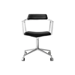 VIPP452 Swivel Chair with Castors, black/polished aluminium
