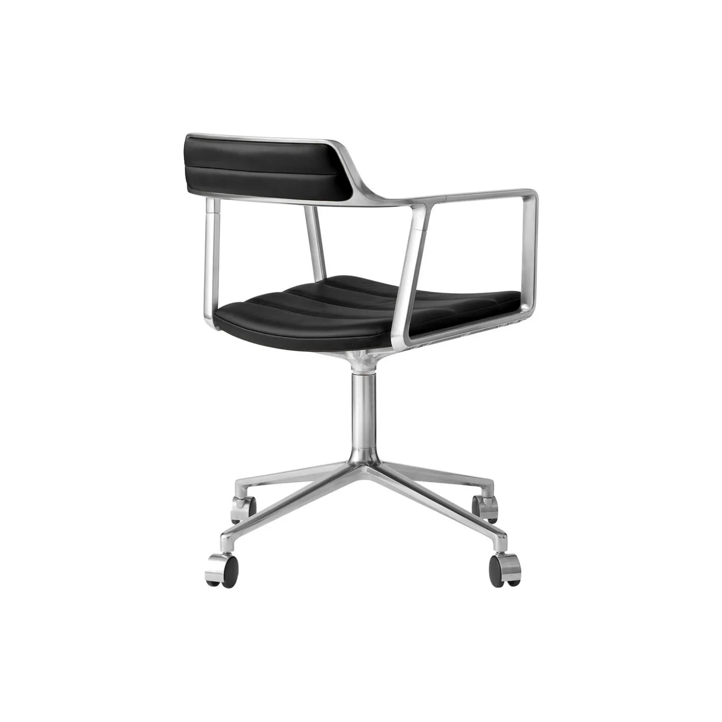 VIPP452 Swivel Chair with Castors, black/polished aluminium