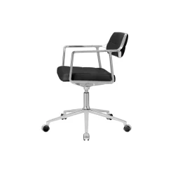 VIPP453 Swivel+ Chair with Castors, black/polished aluminium