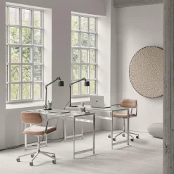 VIPP453 Swivel+ Chair with Castors, camel/polished aluminium