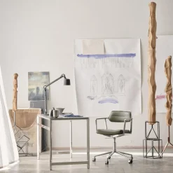 VIPP453 Swivel+ Chair with Castors, bosco green/polished aluminium