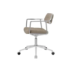 VIPP453 Swivel+ Chair with Castors, dark sand/polished aluminium
