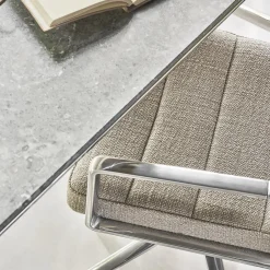 VIPP453 Swivel+ Chair with Castors, dark sand/polished aluminium