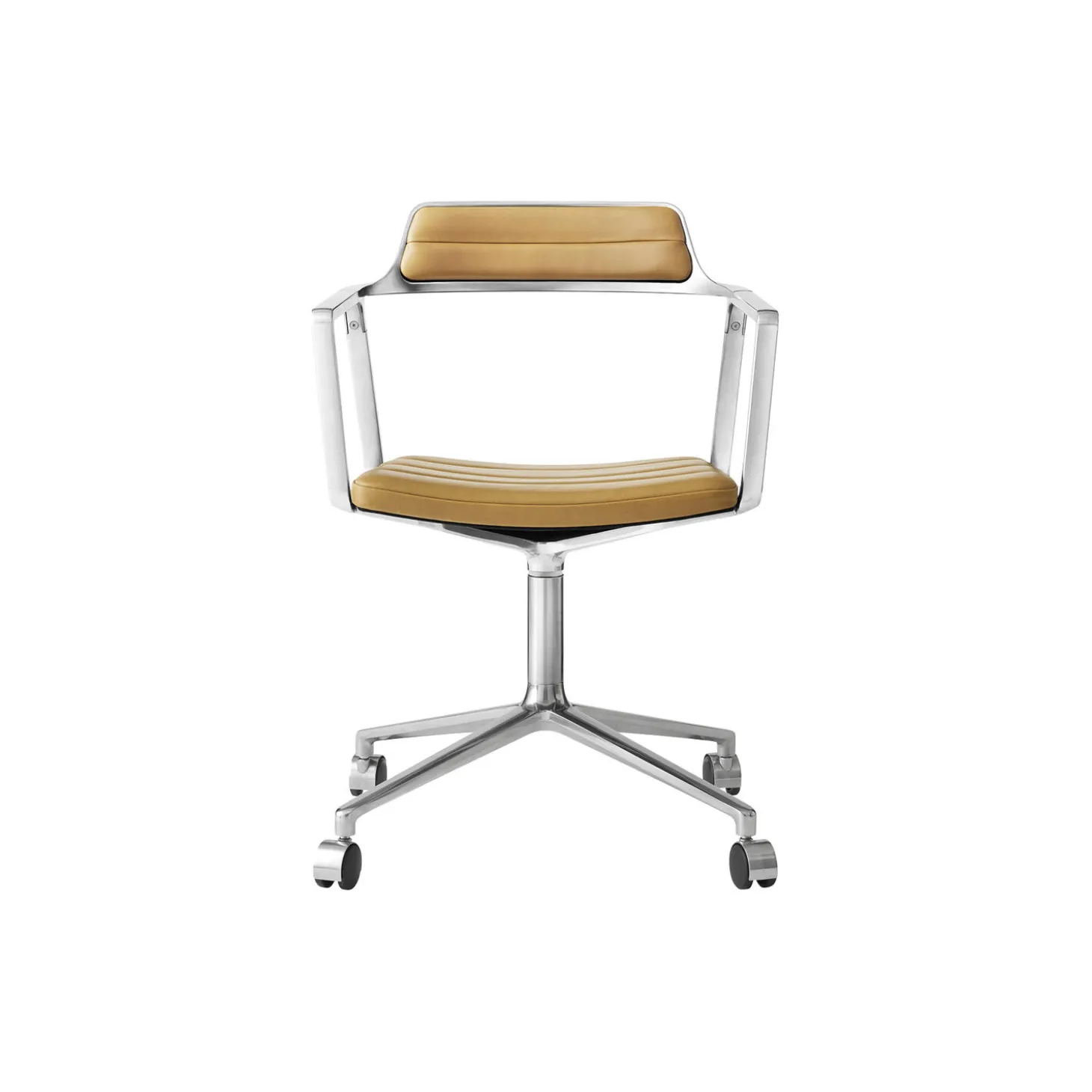 VIPP452 Swivel Chair with Castors, sand/polished aluminium