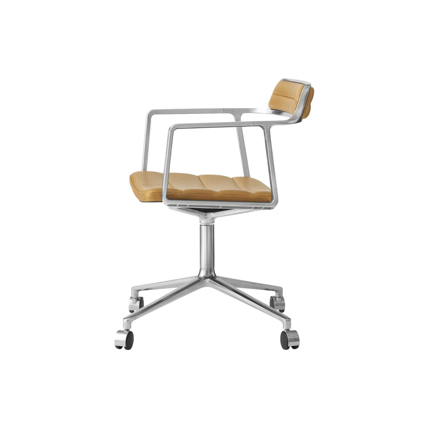 VIPP452 Swivel Chair with Castors, sand/polished aluminium