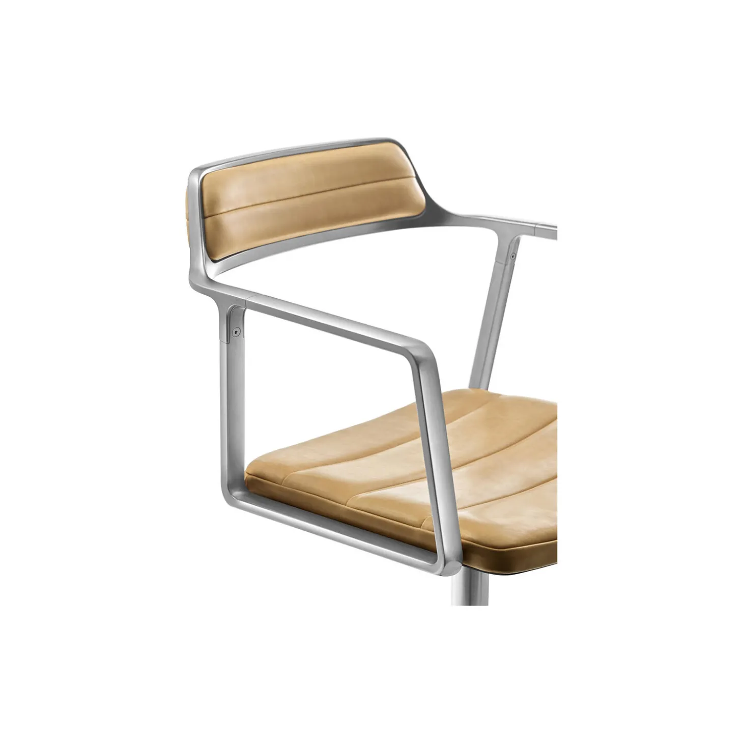 VIPP452 Swivel Chair with Castors, sand/polished aluminium