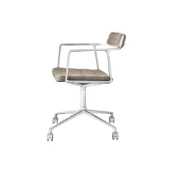 VIPP452 Swivel Chair with Castors, dark sand/polished aluminium