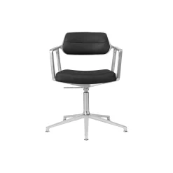 VIPP453 Swivel+ Chair with Gliders, black/polished aluminium