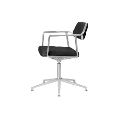 VIPP453 Swivel+ Chair with Gliders, black/polished aluminium