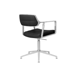 VIPP453 Swivel+ Chair with Gliders, black/polished aluminium