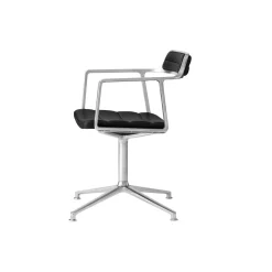 VIPP452 Swivel Chair with Gliders, black/polished aluminium
