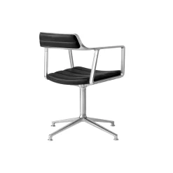 VIPP452 Swivel Chair with Gliders, black/polished aluminium