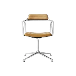 VIPP452 Swivel Chair with Gliders, sand/polished aluminium