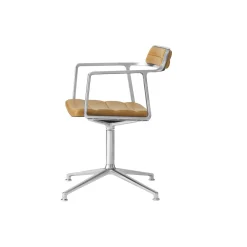 VIPP452 Swivel Chair with Gliders, sand/polished aluminium