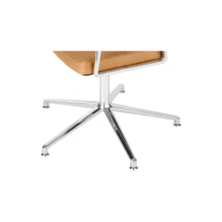 VIPP453 Swivel+ Chair with Gliders, camel/polished aluminium