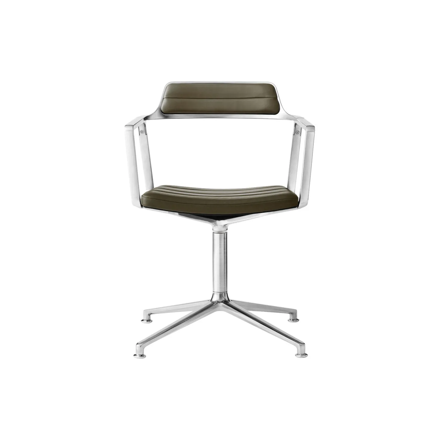 VIPP452 Swivel Chair with Gliders, bosco green/polished aluminium