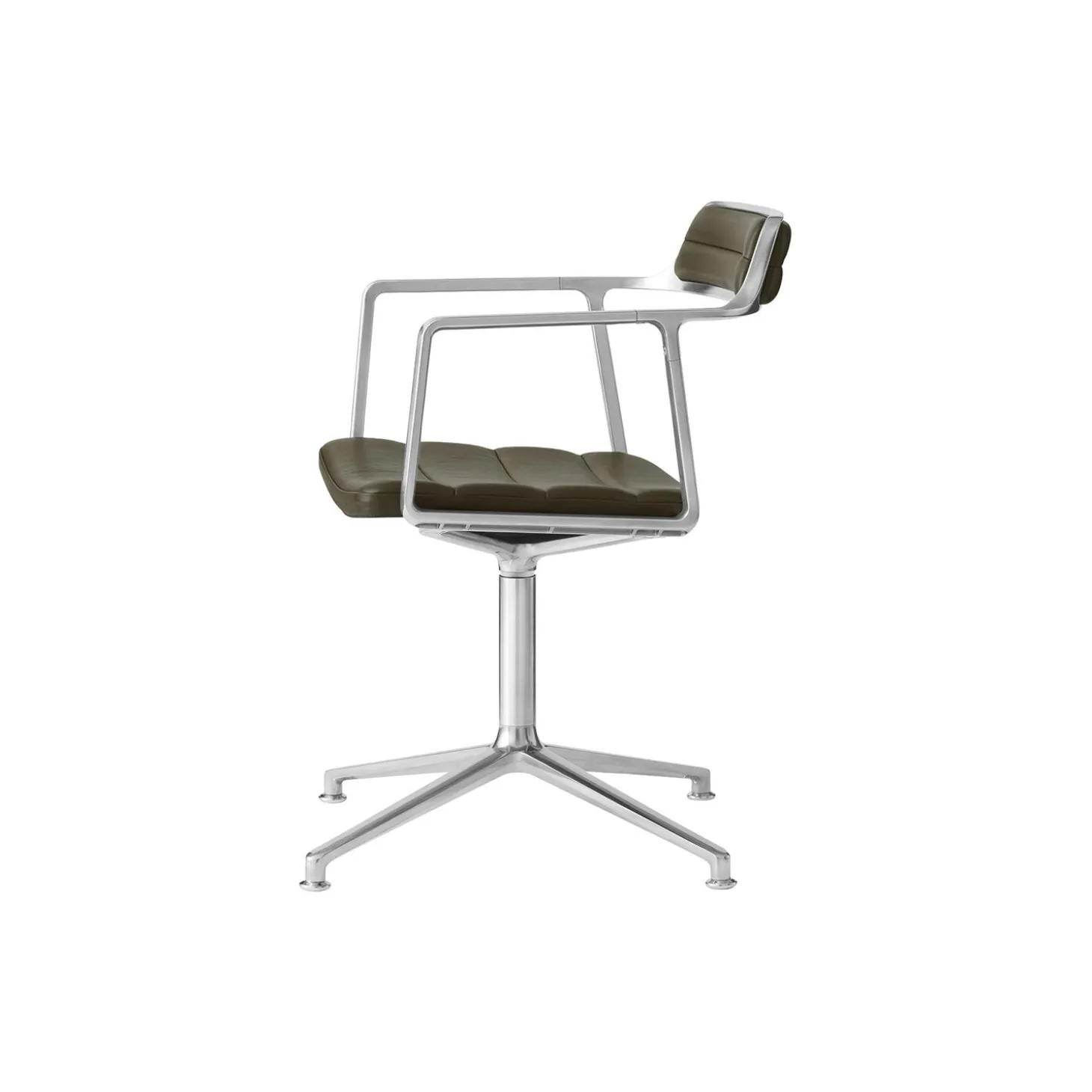 VIPP452 Swivel Chair with Gliders, bosco green/polished aluminium