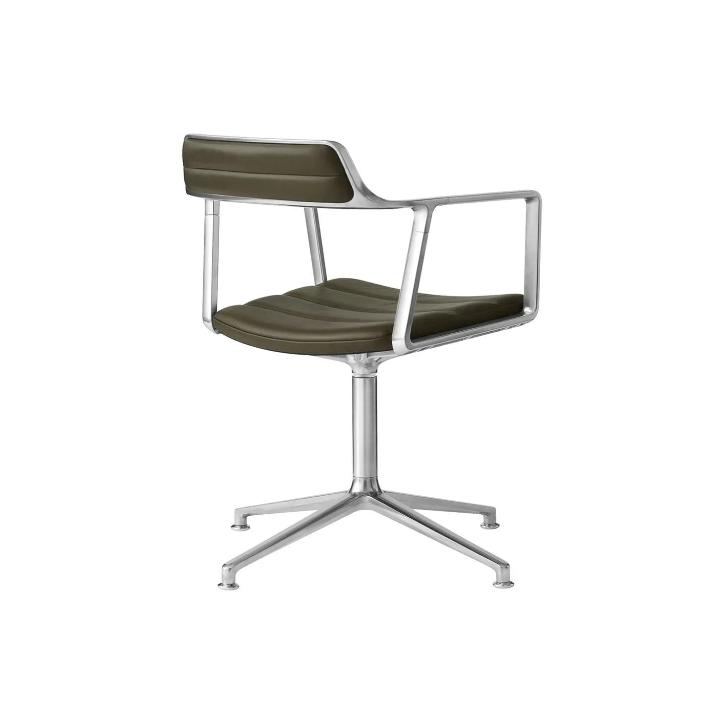VIPP452 Swivel Chair with Gliders, bosco green/polished aluminium