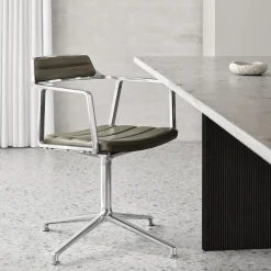 VIPP452 Swivel Chair with Gliders, bosco green/polished aluminium