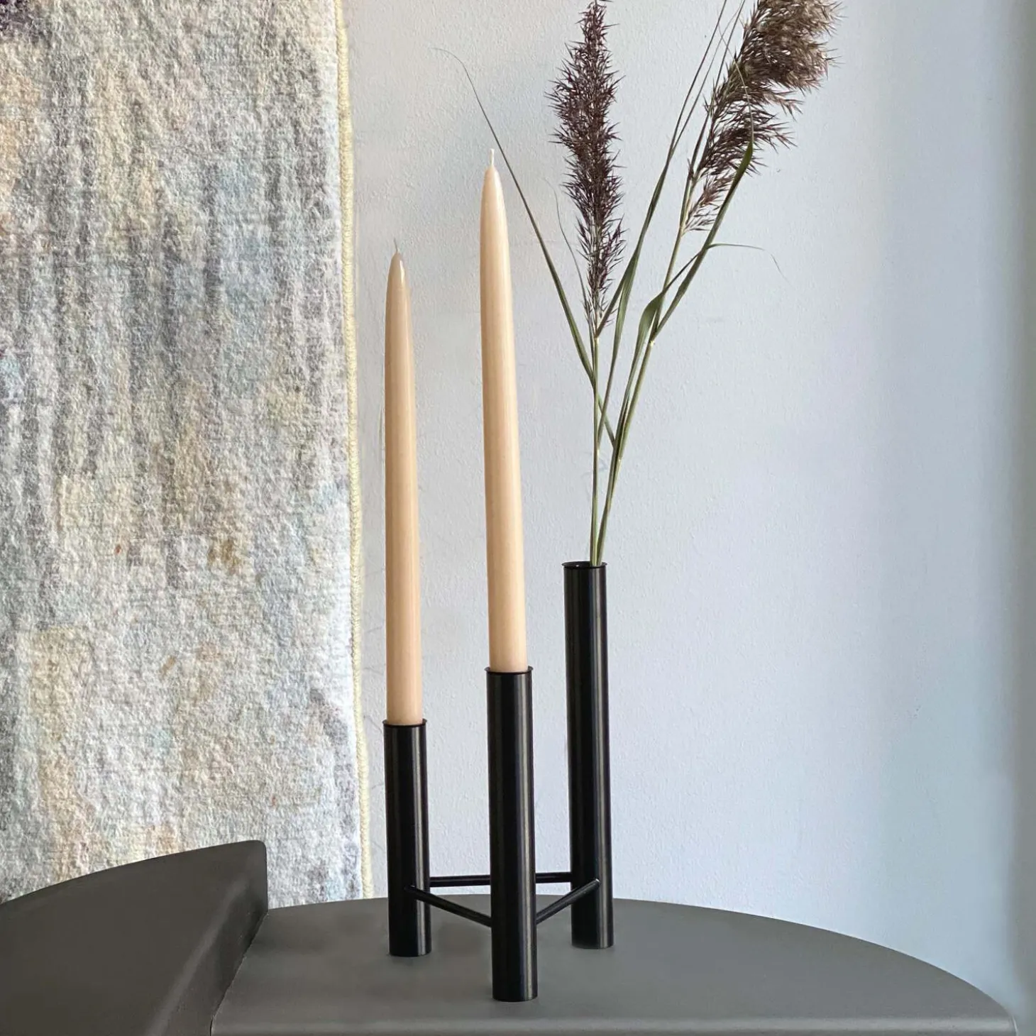 VISTA lysestage/vase, sort