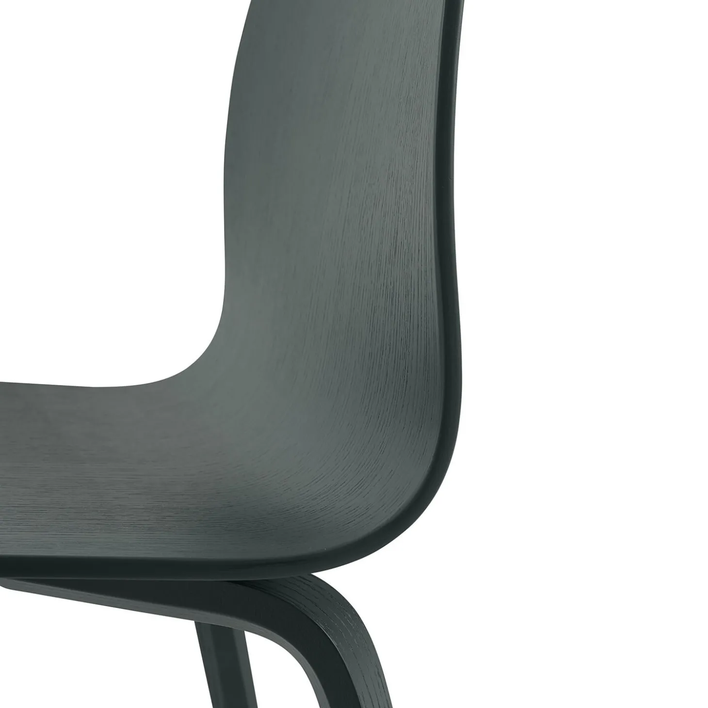 Visu Chair with Wood Base, dark green