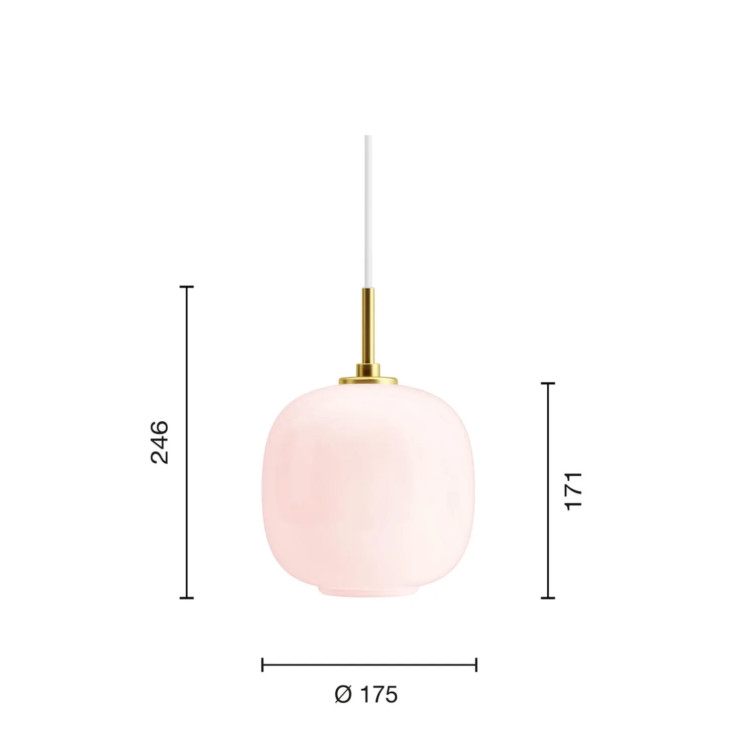 VL45 Radiohus Pale Rose pendel