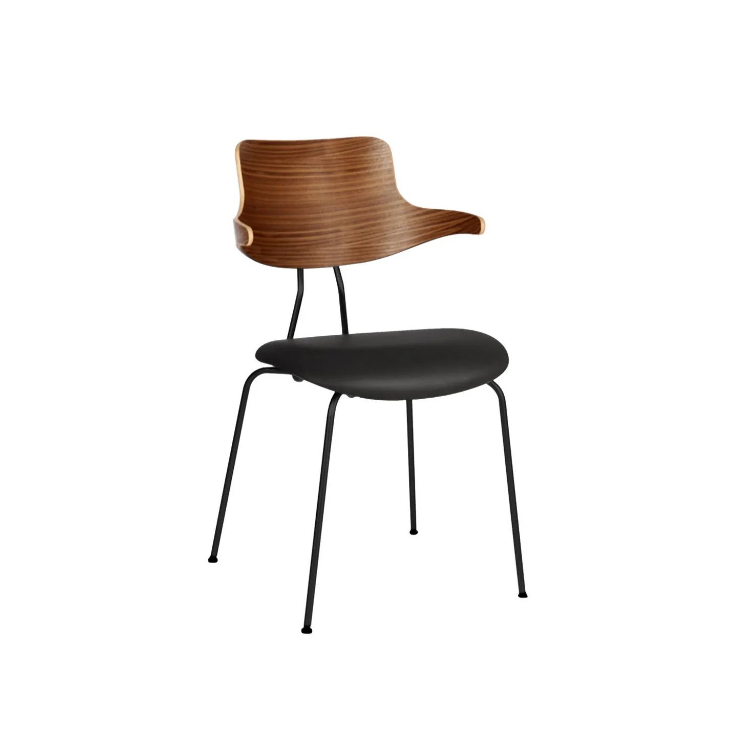 VL118 sædepolstret stol, Ultra 41599/valnød/sort