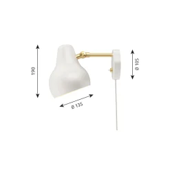 VL38 væglampe, hvid