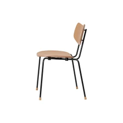 VLA26T Vega stol, lakeret eg med stel i pulverlakeret stål