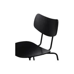 VLA26T Vega stol, sortmalet eg med stel i pulverlakeret stål