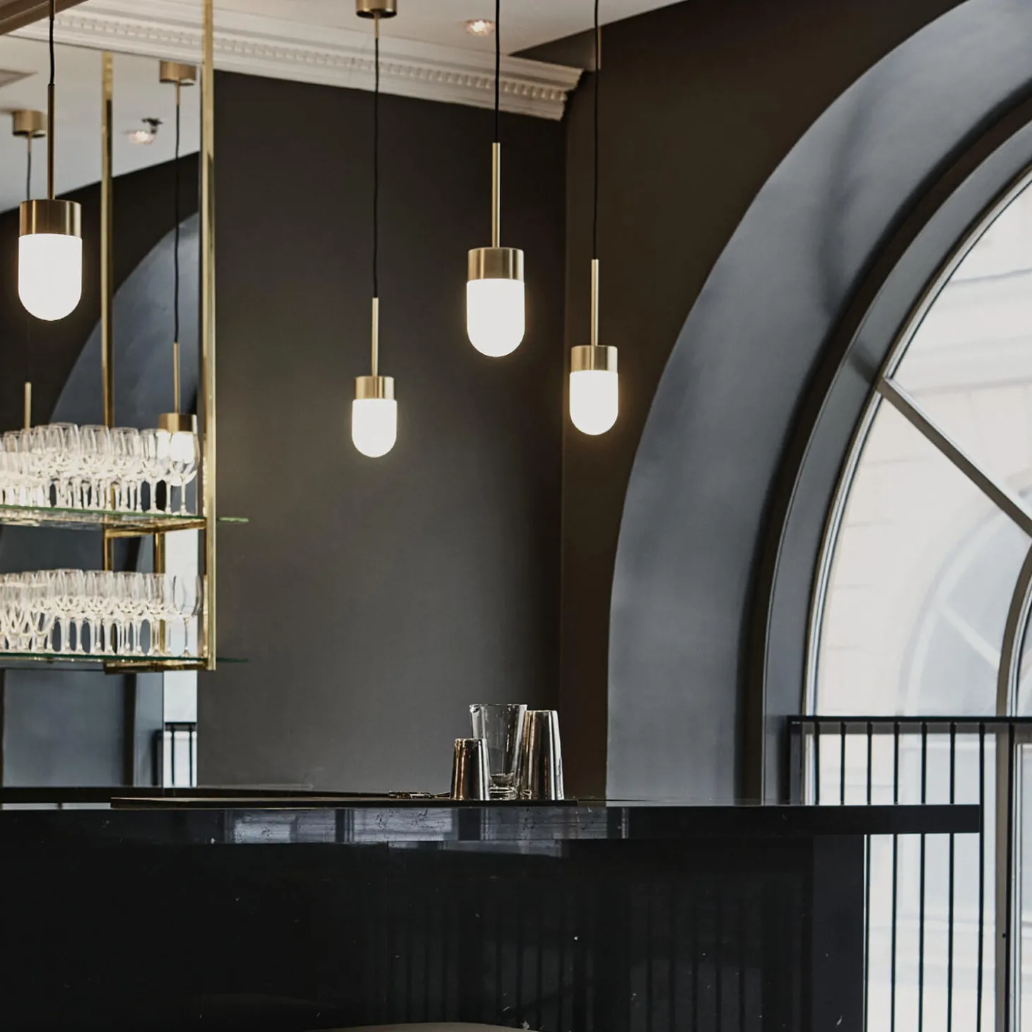 Vox Pendant, brass/opal