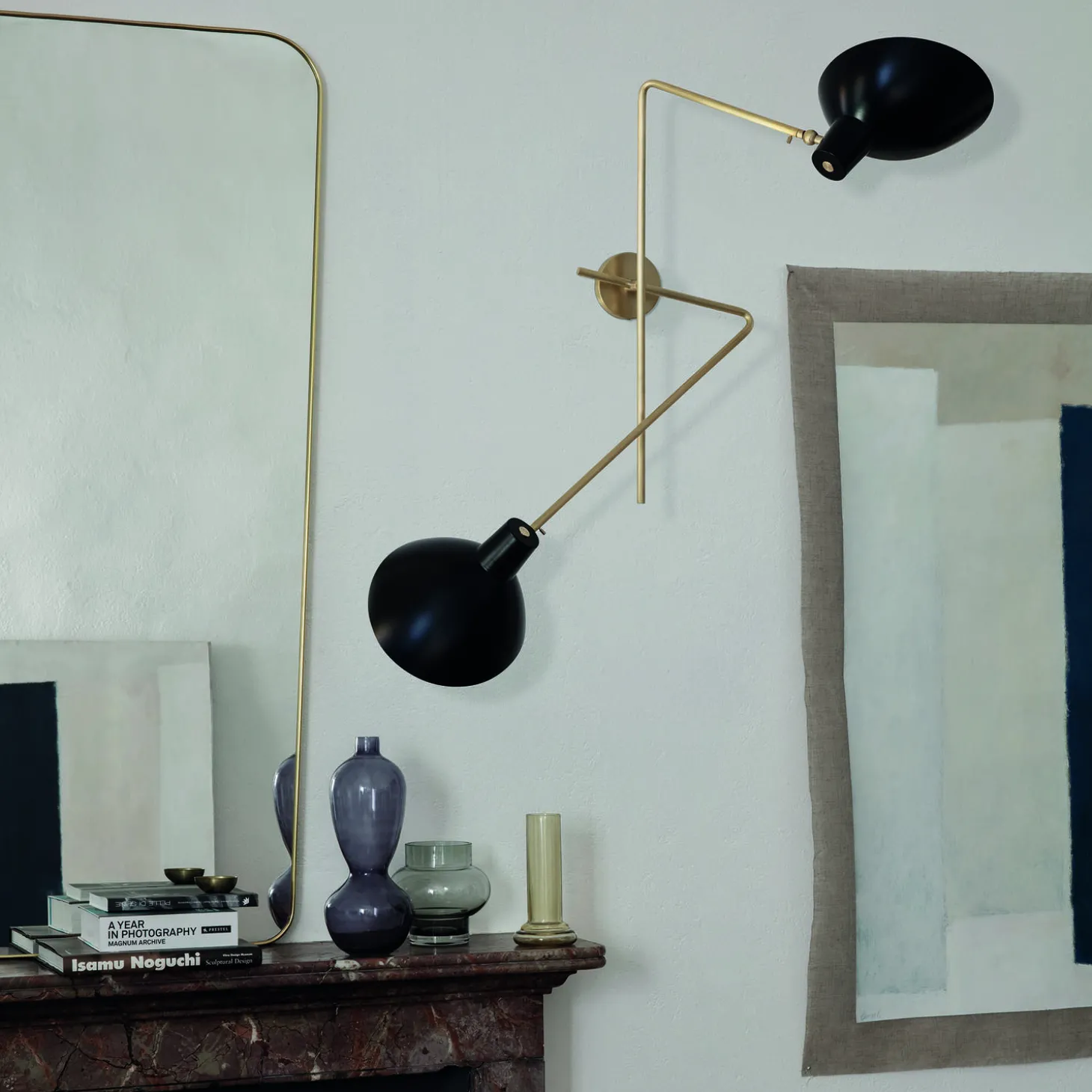 VV Cinquanta Twin Wall Lamp, black/brass