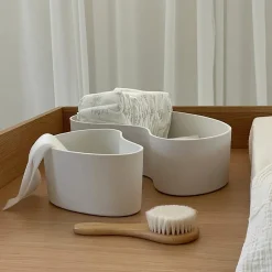 Wave opbevaringskurv, ivory