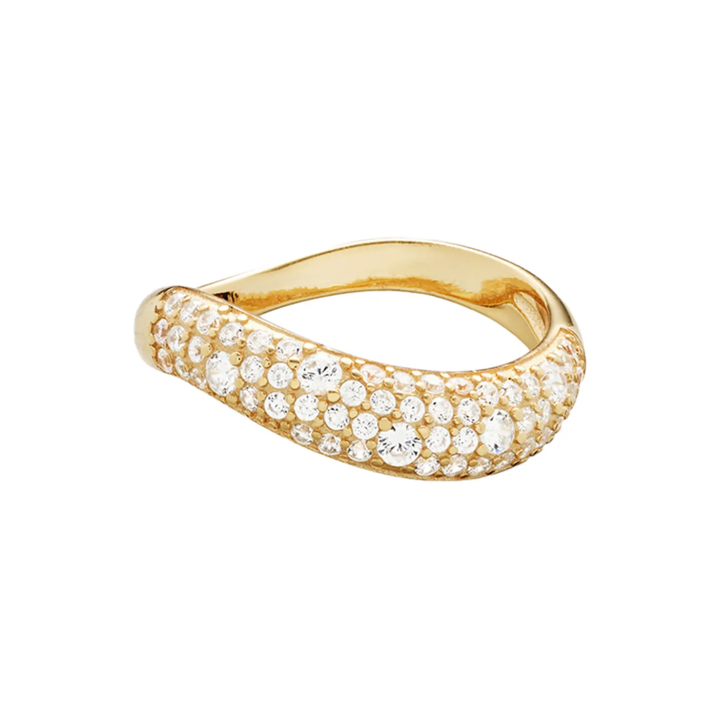 Wave Pave Ring