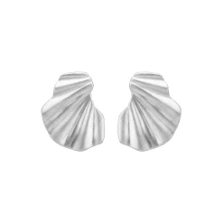 Wave øreringe Medium, sølv
