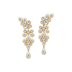 White Wisteria Chandelier, gold/clear