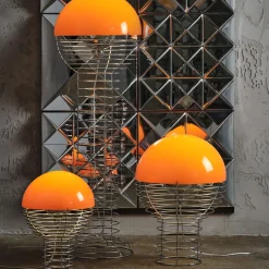 Wire bordlampe, orange