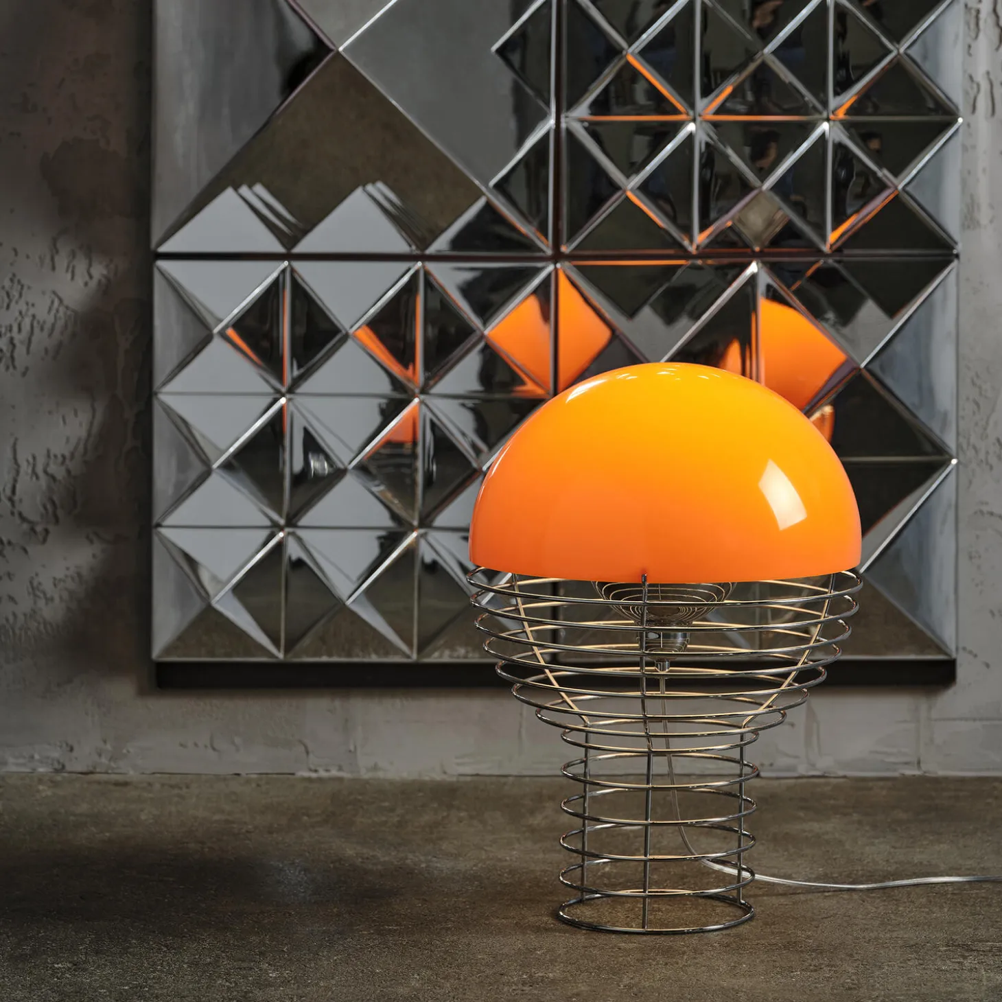 Wire bordlampe, orange