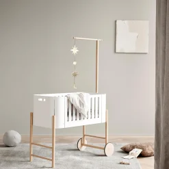 Wood co-sleeper inkl. ombyg til bænk, hvid/eg