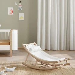 Wood junior vippestol, eg/hvid