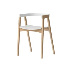 Wood justerbar armstol, hvid/eg