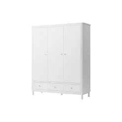 Wood klædeskab 3 døre, hvid
