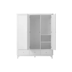 Wood klædeskab 3 døre, hvid