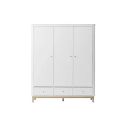 Wood klædeskab 3 døre, hvid/eg