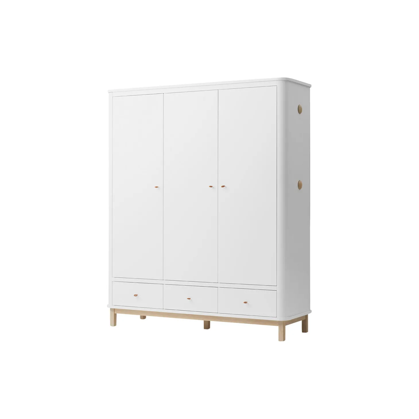 Wood klædeskab 3 døre, hvid/eg